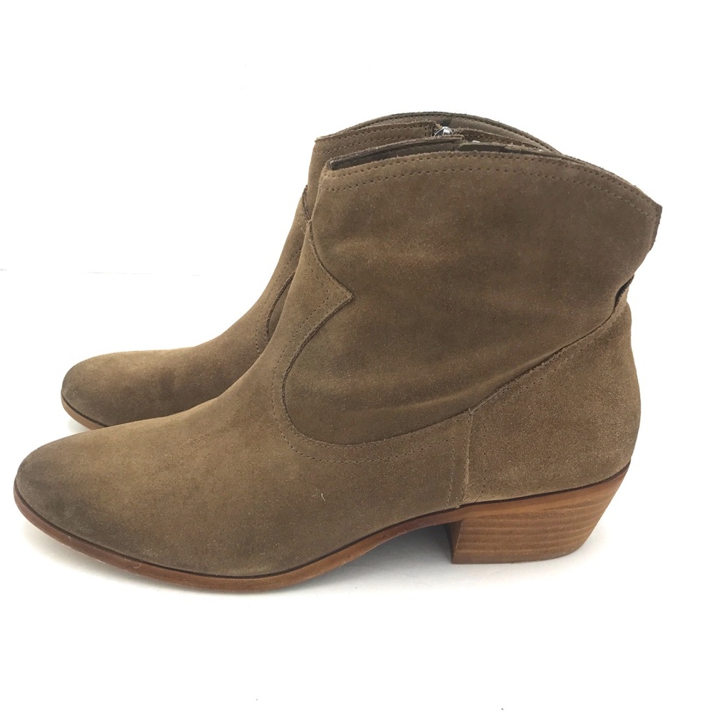 Sam Edelman Peggy Suede Ankle Boots, Dark Taupe, Womens Size 11, Brown Booties